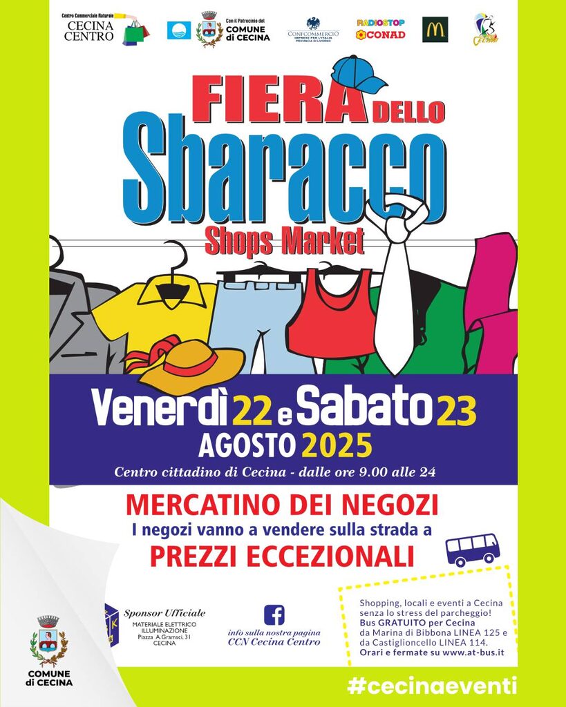 Fiera dello Sbaracco: il centro di Cecina si trasforma in un grande mercato all’aperto
